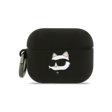 Karl Lagerfeld 3D Logo NFT Choupette Head Silikonové pouzdro pro AirPods Pro 3 Black