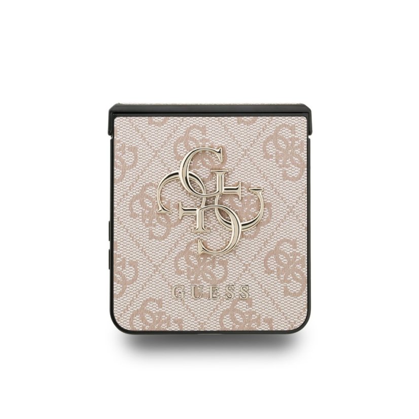 Guess PU 4G Metal Logo zadný kryt pre Samsung Galaxy Z Flip 7 Pink