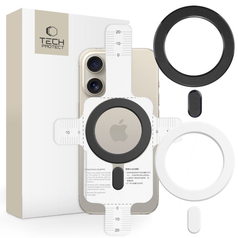 Tech-Protect mmp-100 Magnetic Magnetic Magsafe Ring 2 darabos Black és White csomagolásban
