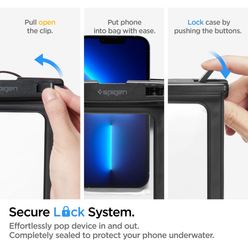 Vodeodolné púzdro Spigen A601 Universal Waterproof Case 2-Pack Black