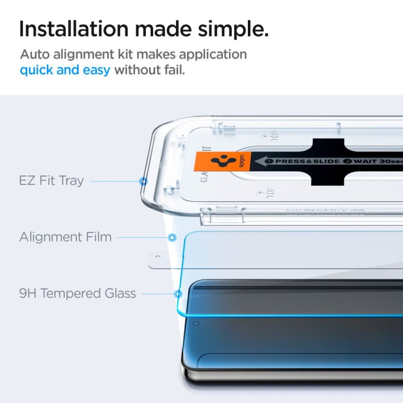 Edzett védőüveg Spigen Glas.Tr ”Ez Fit” 2-Pack Samsung Galaxy S24 / S25 Clear