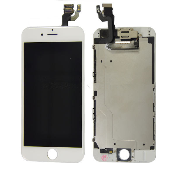 Fehér LCD kijelzős iPhone 6 (elülső kamerával + közelségérzékelővel OEM) - home gomb nélkül