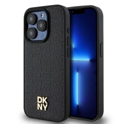Kryt DKNY Case iPhone 15 Pro s MagSafe Dkhmp15Lpshrpsk (DKNY Hc Magsafe Pu Repeat Pattern W/Stack Logo) Black