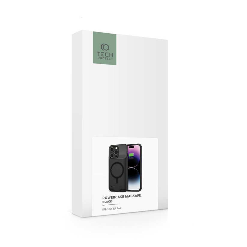 Kryt Tech-Protect Powercase Magsafe 7000Mah iPhone 15 Pro Black