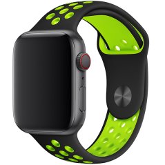 Remienok pre Apple Watch (38/40/41mm) Sport, black-green (veľkosť S) Remienok pre Apple Watch (38/40/41mm) Sport, black-green (veľkosť S)