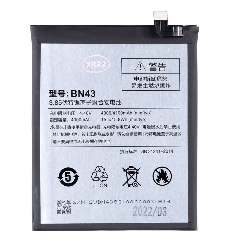 BN43 Xiaomi akkumulátor 4000mAh (OEM)