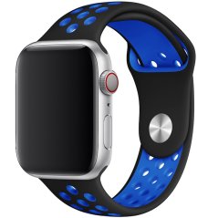 Remienok pre Apple Watch (38/40/41mm) Sport, black-blue (veľkosť S) Remienok pre Apple Watch (38/40/41mm) Sport, black-blue (veľkosť S)