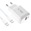 Tech-Protect Nca20 2portová síťová nabíječka PD 20W / QC3.0 + kabel Type-C Bílá