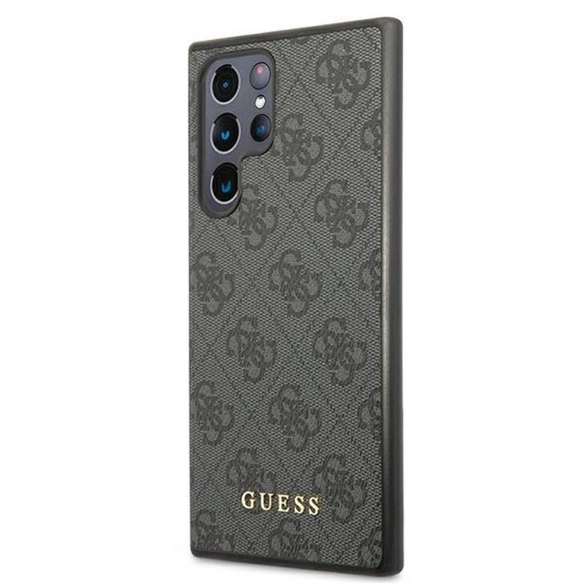 Kryt Original Faceplate Case Guess Guhcs22Lg4Gfgr Samsung Galaxy S22 Ultra (4G Metal Gold Logo / Grey)