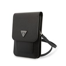 Guess PU Saffiano Triangle Logo Taška na Telefon Black Guess PU Saffiano Triangle Logo Taška na Telefon Black