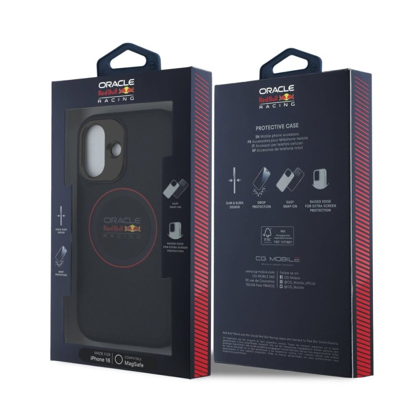 Red Bull PC/TPU Red Ring MagSafe zadný kryt pre iPhone 16 Navy
