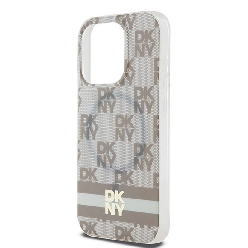 Kryt DKNY Case iPhone 13 Pro s MagSafe Dkhmp13Lhcptse (DKNY Hc Magsafe Pc Tpu Checkered Pattern W/Printed Stripes) Beige