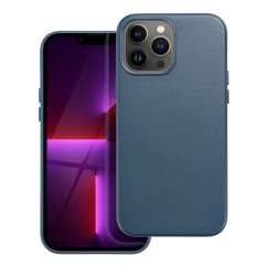 Kožený kryt - Mag Cover  iPhone 13 Pro Max modrý