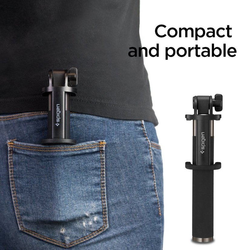 Selfie tyč Spigen S530W Bluetooth Selfie Stick Black