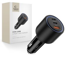 Tech-Protect Cc04 3portová nabíječka do auta PD 130W černá Tech-Protect Cc04 3portová nabíječka do auta PD 130W černá