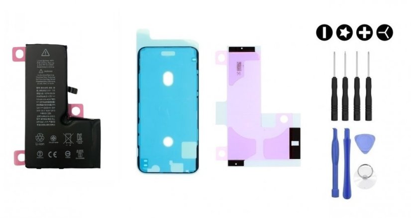 MULTIPACK - OEM akkumulátor iPhone XS Max + ragasztó a kijelző alatt + ragasztó az akkumulátor alatt + szerszámkészlet