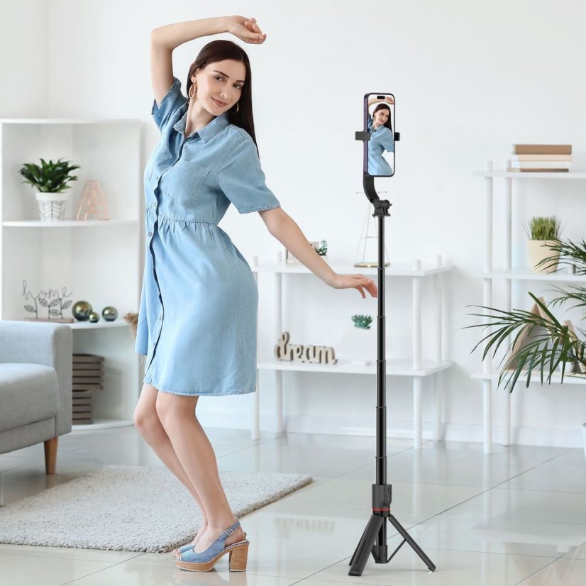Selfie tyč Tech-Protect L04S Magsafe Bluetooth Selfie Stick Tripod Black