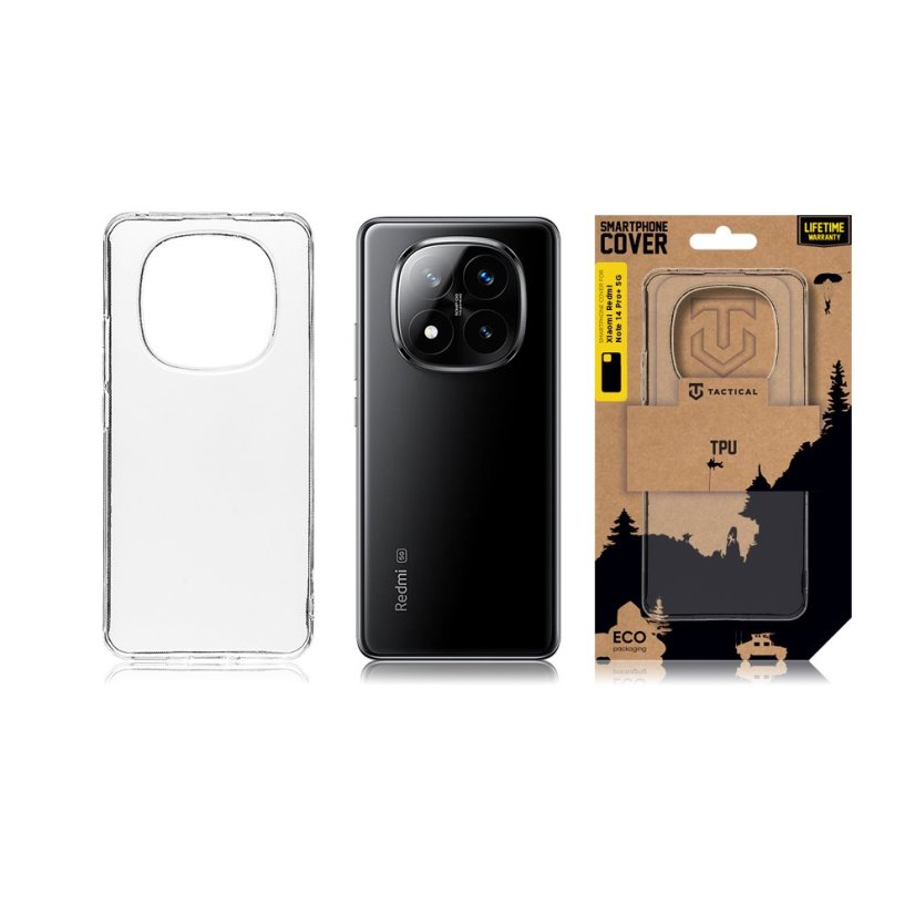 Tactical TPU kryt pre Xiaomi Redmi Note 14 Pro+ 5G Transparent