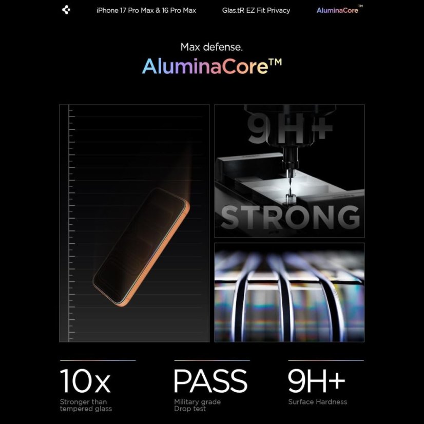 edzett védőüveg Szkło Prywatyzujące Spigen Glas.Tr "Ez Fit Ac" 2-Pack iPhone 16 Pro Max / 17 Pro Max Privacy