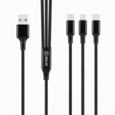 OBAL:ME 3v1 AllConnect Fast Charge USB-A/USB-C, Lightning, Micro-USB kábel 1.2m Black