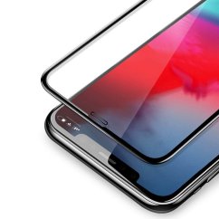 5D Hybrid ochranné sklo iPhone X/XS s vystúpenými okrajmi - čierne