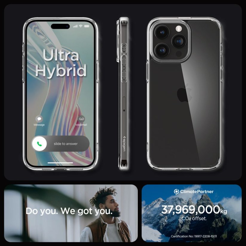 Kryt Spigen Ultra Hybrid iPhone 15 Pro Max Crystal Clear