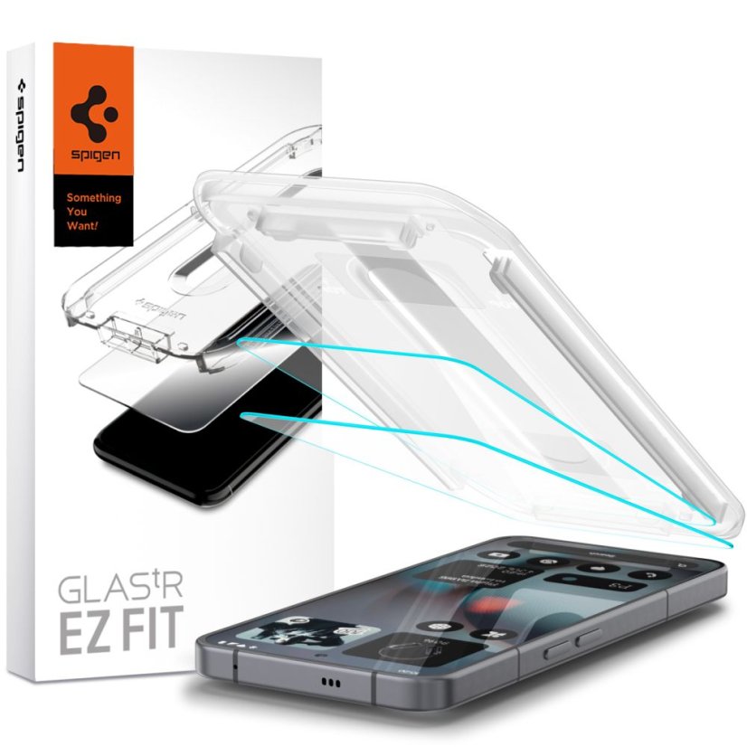 2ks v balení, set ochranných skiel Spigen Glas.Tr ”Ez Fit” 2-Pack Nothing Phone 3 Clear
