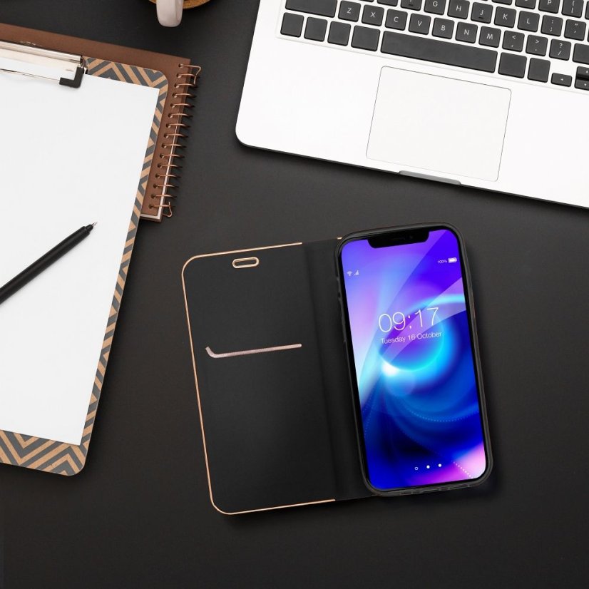 Kryt Luna Book Gold Xiaomi Redmi Note 13 Pro 5G Black