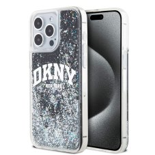 DKNY Liquid Glitter Arch Logo zadný kryt pre iPhone 14 Pro Max Black