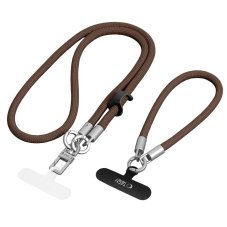 Šnúrka na telefón Tech-Protect C10S Rope Crossbody & Wrist Walnut Brown/Titanium