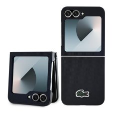 Lacoste Iconic Petit Pique Woven Logo MagSafe zadný kryt pre Samsung Galaxy Z Flip 6/7 FE Black