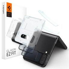 2ks v balení, set ochranných skiel Spigen Glass Fc ”Ez Fit” + Hinge Film 2-Pack Samsung Galaxy Z Flip 4 Black