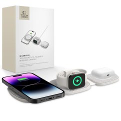 Bezdrôtová nabíjačka Tech-Protect Qi15W-A32 3v1 Magnetic Magsafe Wireless Charger Grey