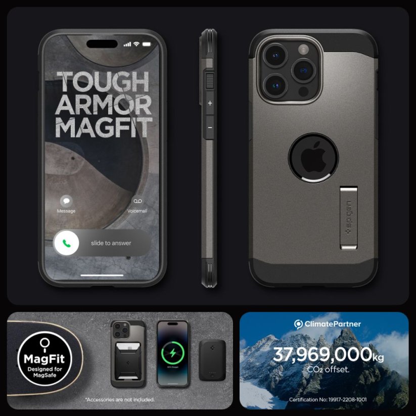 Kryt Spigen Tough Armor Mag Magsafe iPhone 15 Pro Max Gunmetal