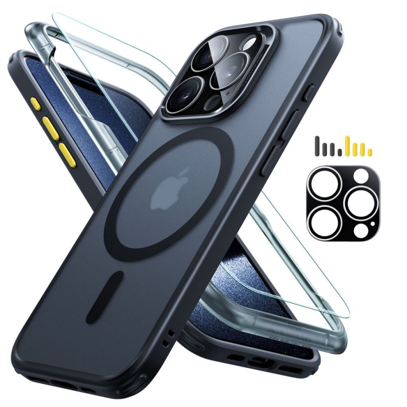 Ochranné sklo ESR Classic Pro Set Halolock Magsafe iPhone 15 Pro Max Frosted Black