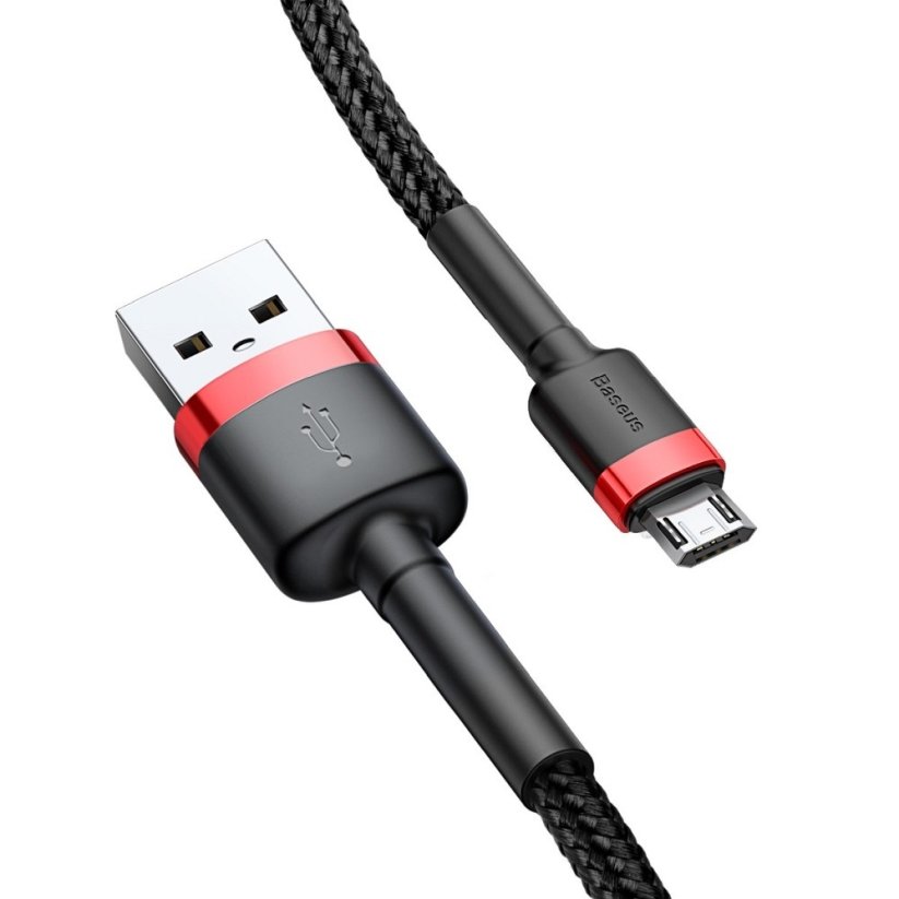 BASEUS Micro USB kábel 1,5A 2metrový červeno-čierny CAMKLF-C91