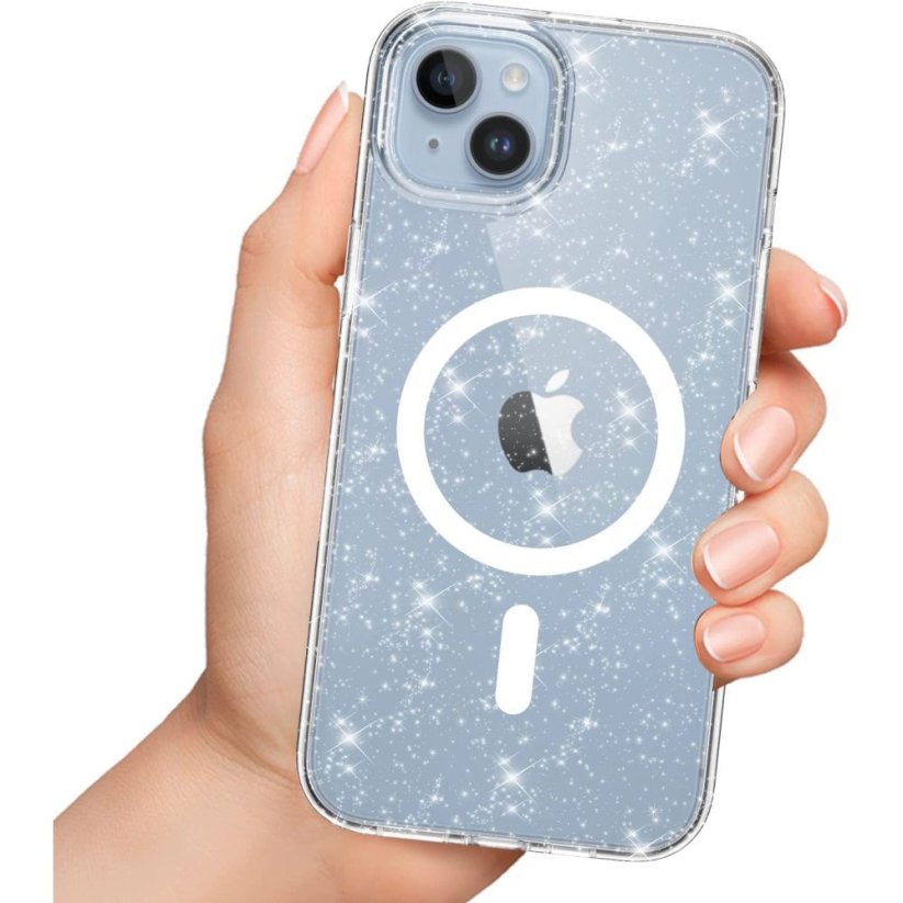 Kryt Tech-Protect Flexair Hybrid Magsafe iPhone 15 Plus Glitter Clear