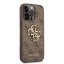 Guess PU 4G Metal Logo zadný kryt pre iPhone 14 Pro Max Brown