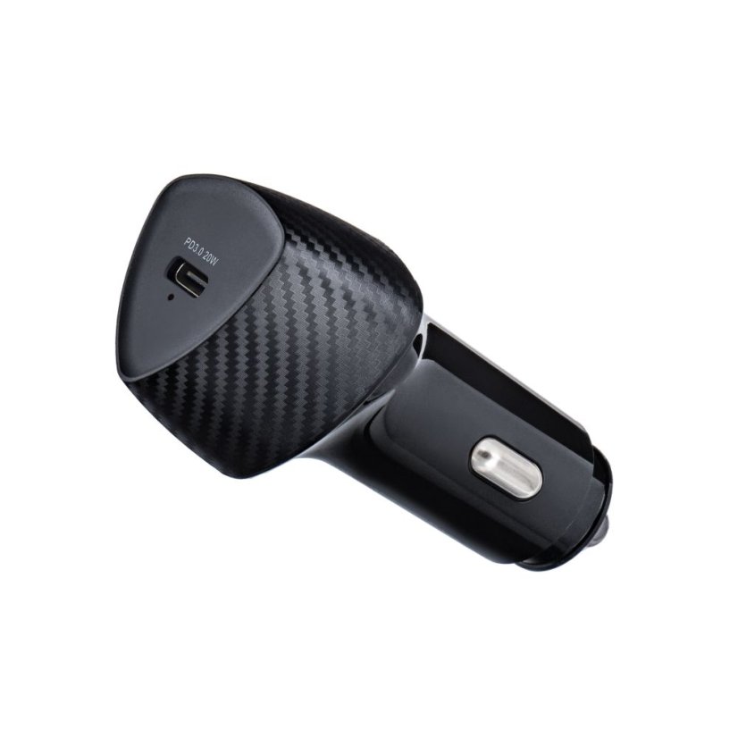 Kryt Nabíjačka auta Car Charger Forcell F-Energy Carbon USB C Qc3.0 Pd 3A 20W Cc50-1C Black
