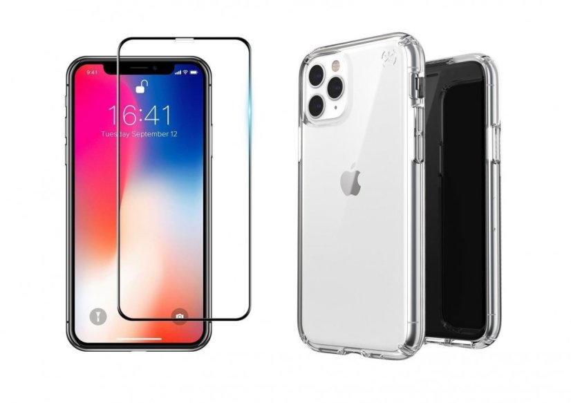 2PACK - 3D ochranné sklo + transparentný kryt pre iPhone 11 Pro Max