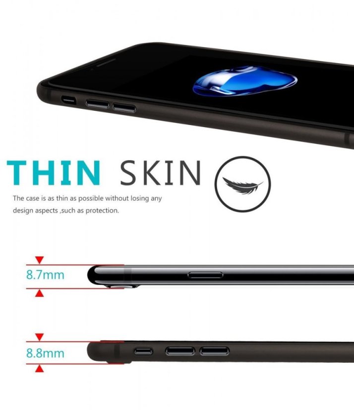 Vékony, minimális iPhone 7/iPhone 8/SE 2020/2022 fekete