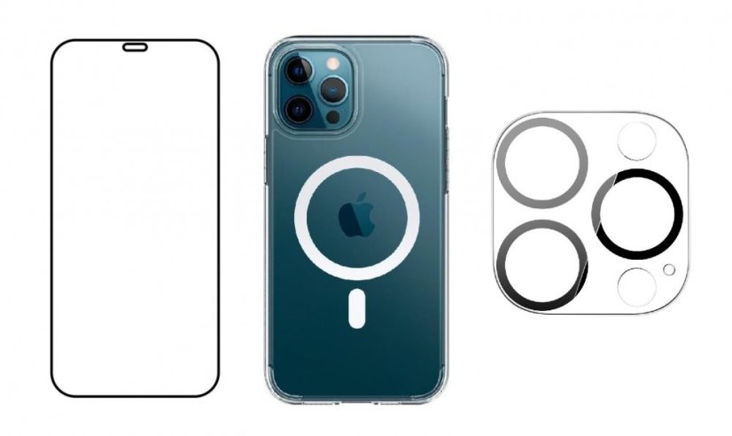 3PACK - Hydrogel + Crystal Air kryt s MagSafe + ochranné sklíčko kamery pre iPhone 11 Pro