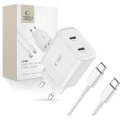 Nabíjačka do siete Tech-Protect C20W 2-Port Network Charger PD 20W + Type-C Cable White