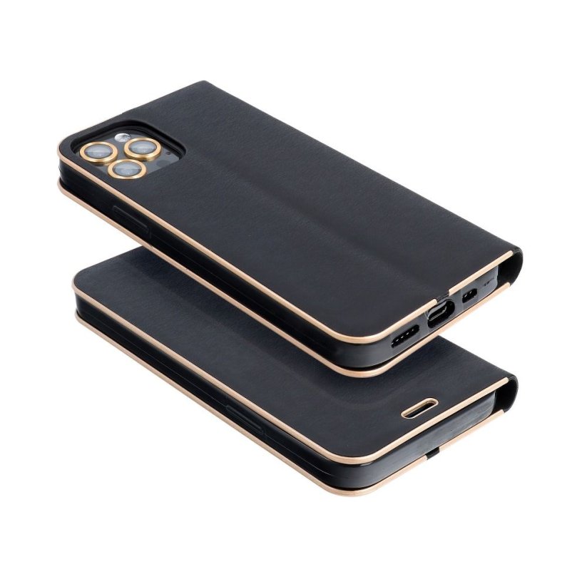 Kryt Luna Book Gold Samsung Galaxy S22 Black