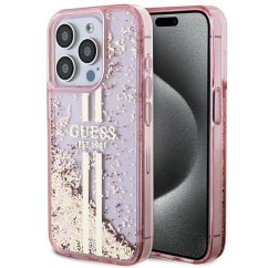 Kryt Original Faceplate Case Guess Guhcp15Xlfcsegp iPhone 15 Pro Max (Liquid Glitter Gold Stripes / Pink)