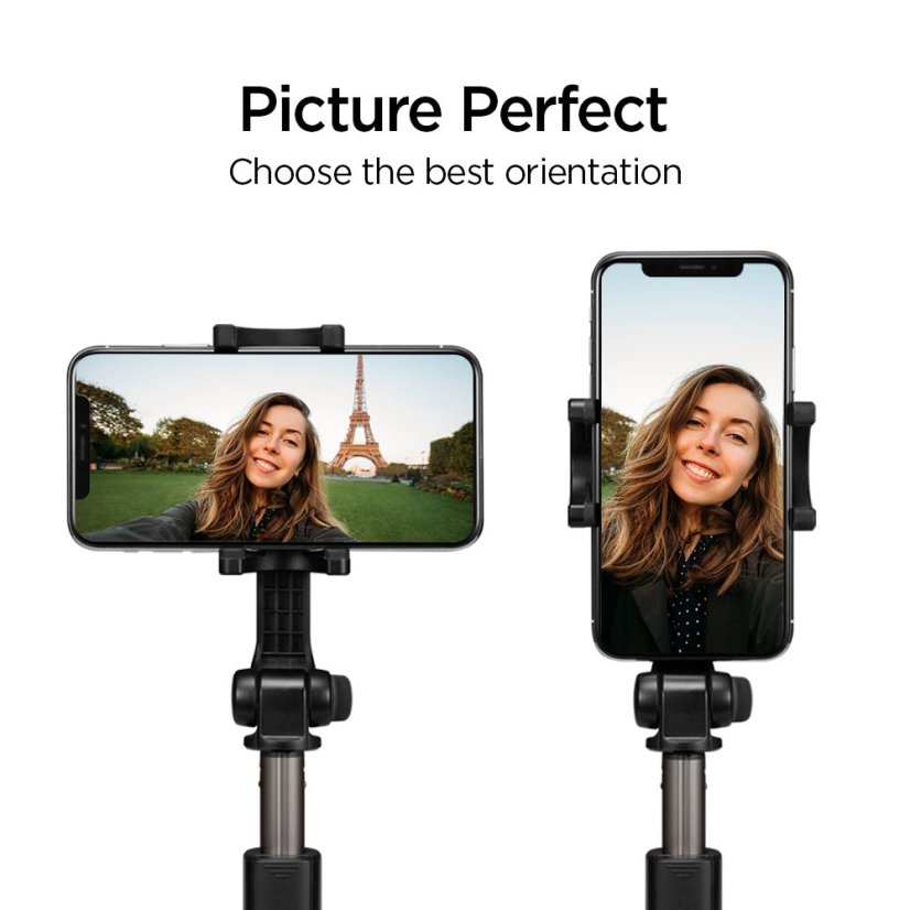 Selfie tyč Spigen S540W Bluetooth Selfie Stick Tripod Black