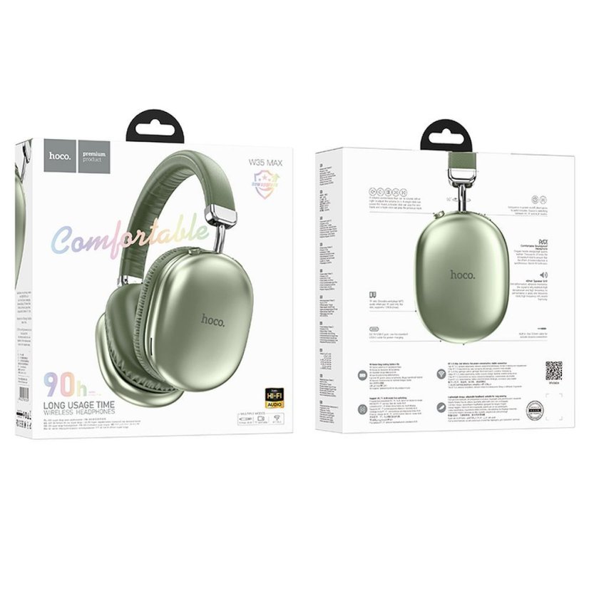 Slúchadlá Wireless Headphones Hoco W35 Max Green
