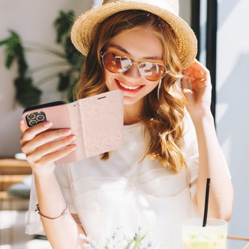 Kryt Forcell MEZZO Book   Xiaomi POCO M4 Pro 5G mandala ružový