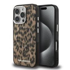 Karl Lagerfeld IML Leopard MagSafe zadný kryt pre iPhone 16 Pro Max Brown