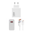 Xiaomi MDY-14-EE USB-A 120W Utazótöltő + USB-C 6A adatkábel Fehér